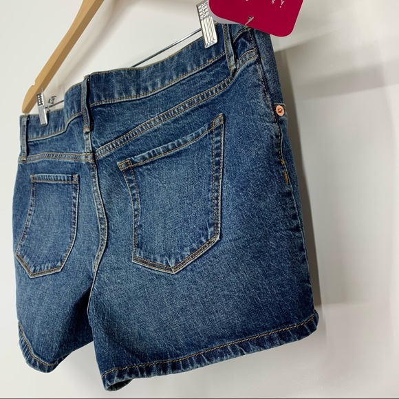 Isabel Maternity Expandable Side Panel Blue Jean Midi Shorts New Nwt Size 6 - Picture 7 of 15